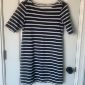 Gap navy/white striped 3/4 sleeve dress
